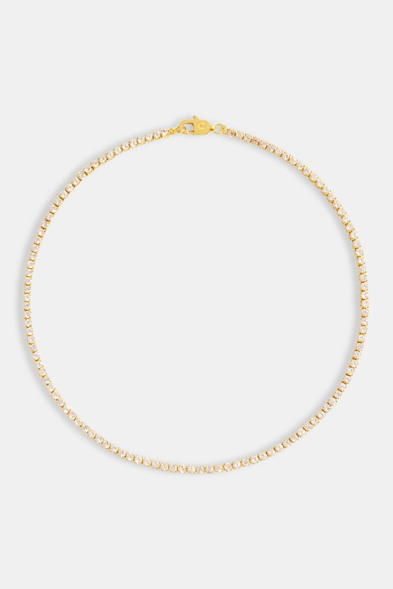 Womens 2.5mm Micro Tennis Choker - Gold - Image 3