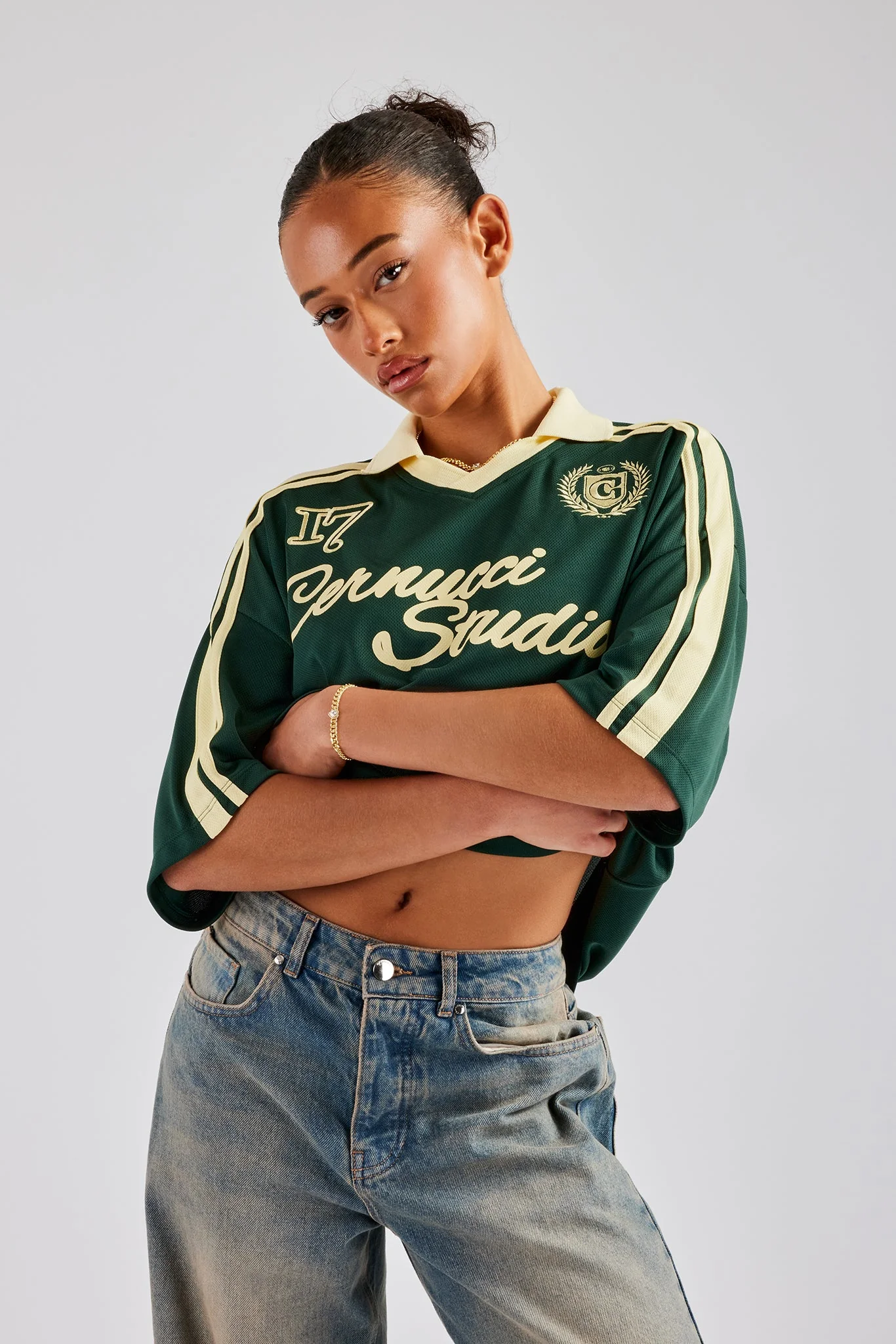 Cernucci Contrast Football Top - Green - Image 5
