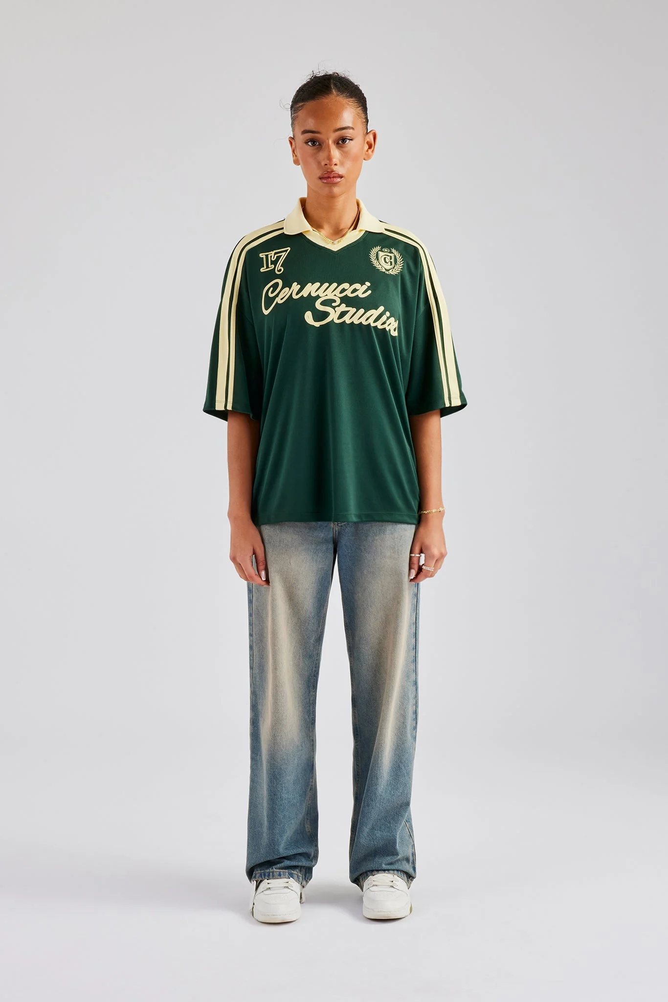 Cernucci Contrast Football Top - Green - Image 7