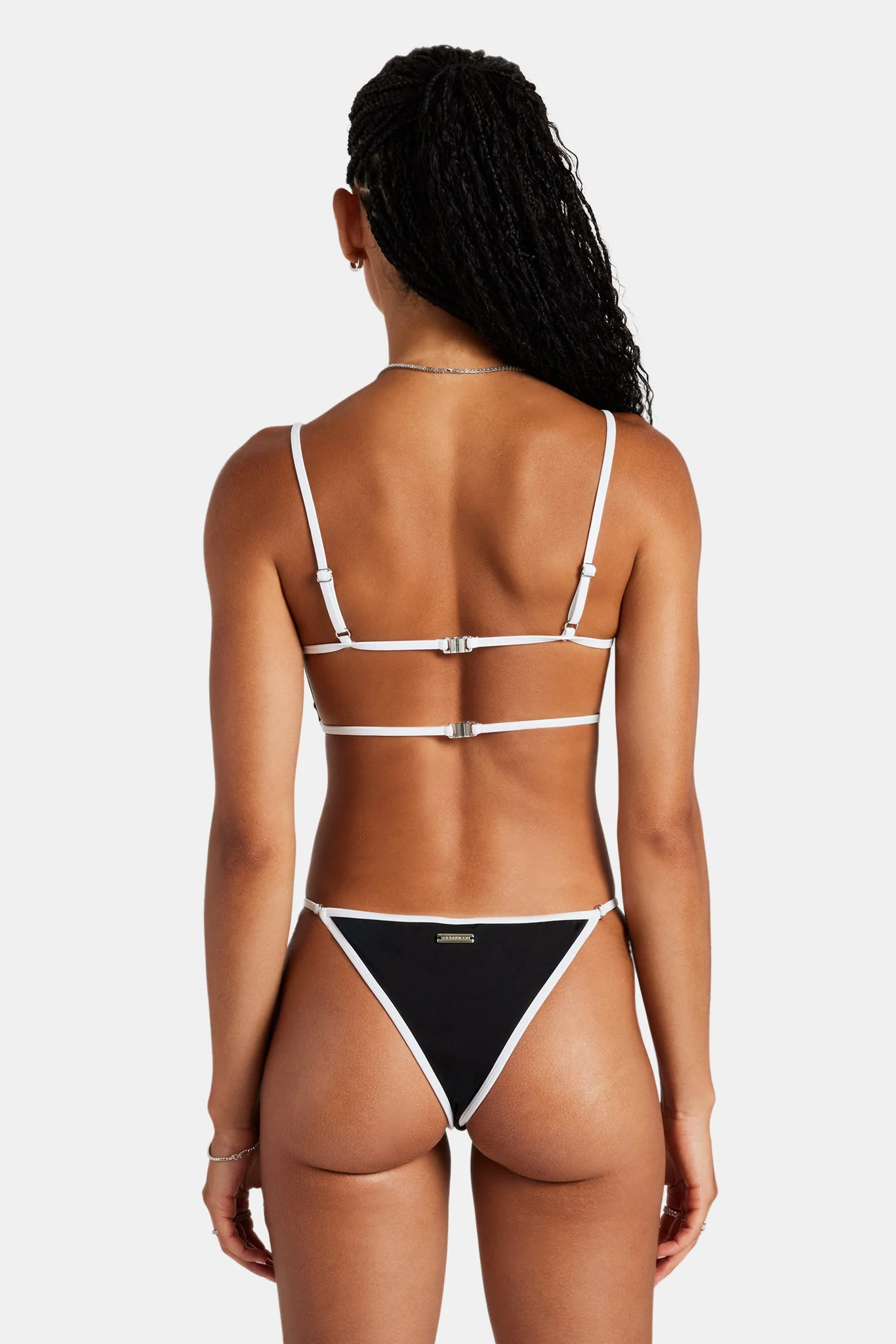 Womens Contrast Bikini Top - Black - Image 3