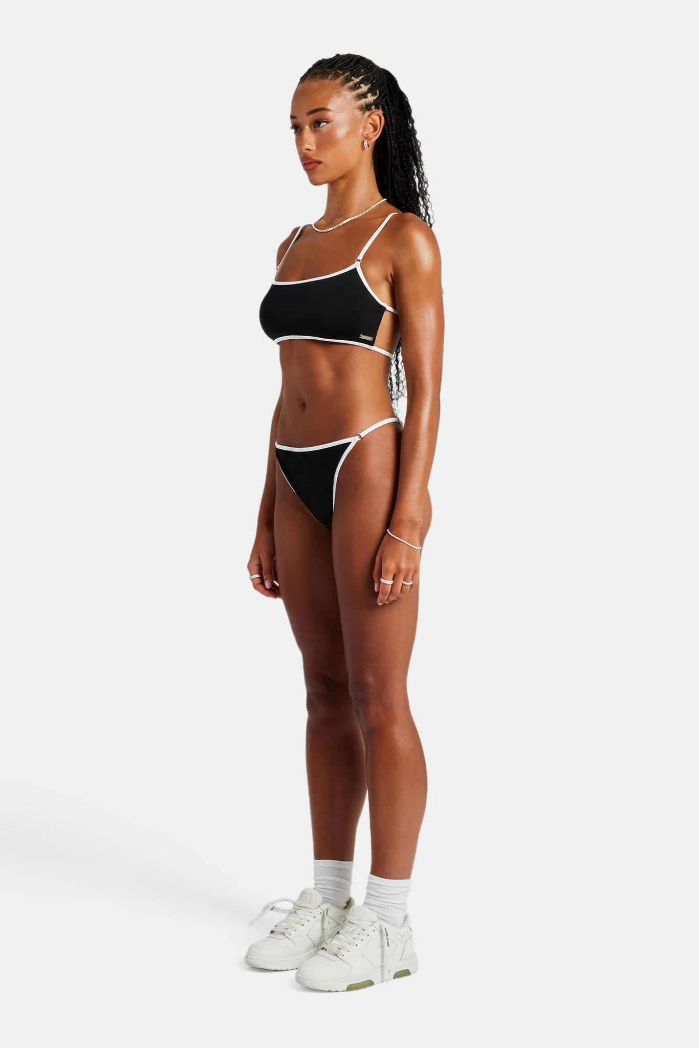Womens Contrast Bikini Top & Bottoms - Black - Image 2