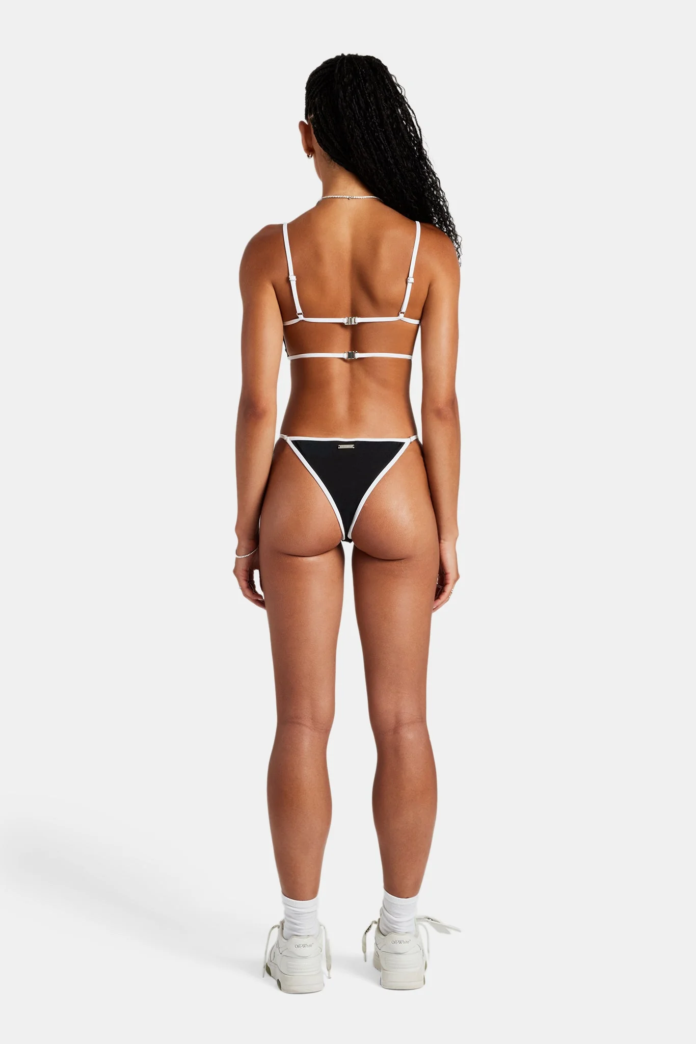 Womens Contrast Bikini Top & Bottoms - Black - Image 3