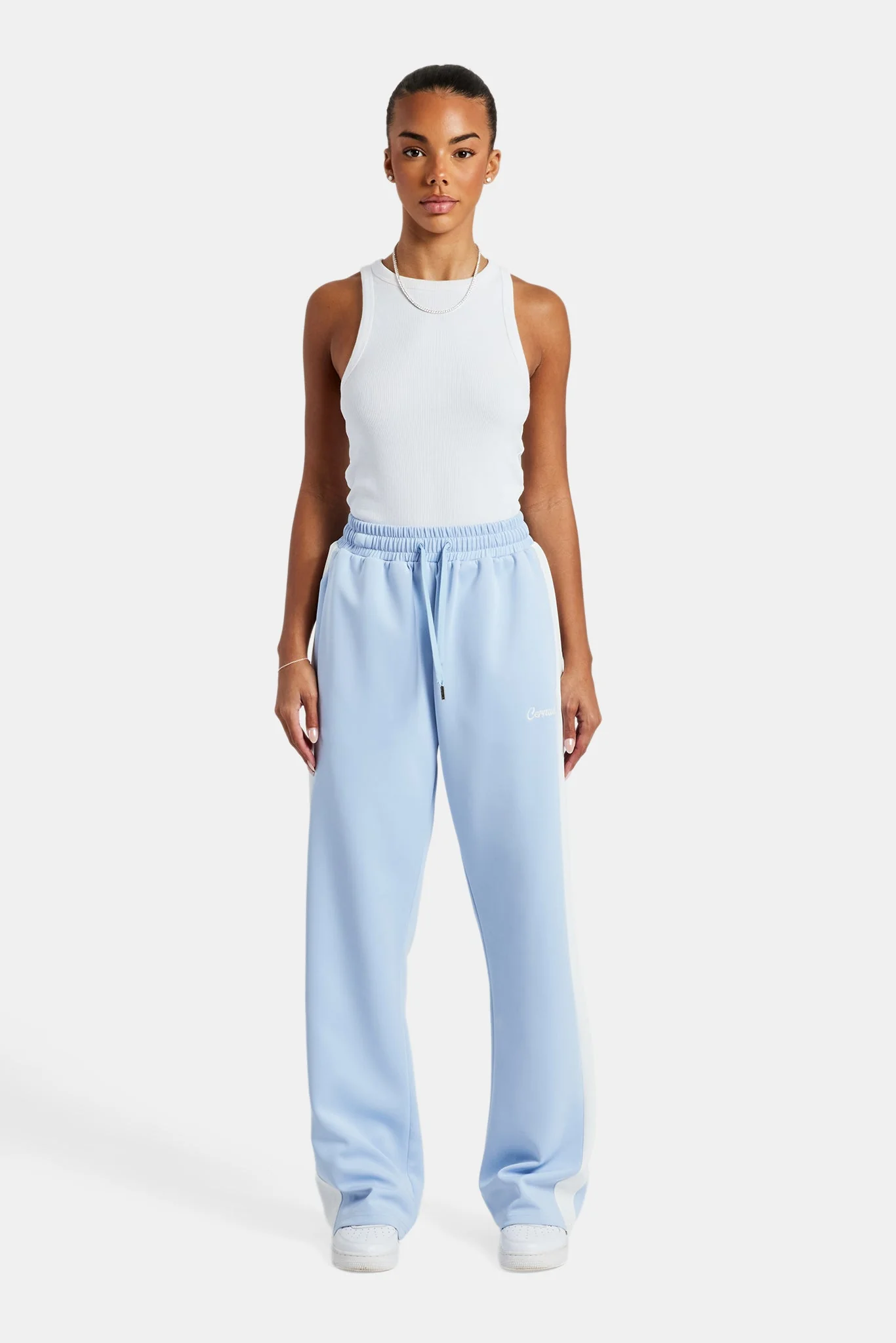 Womens Contrast Panel Track Pant - Light Blue - Image 4
