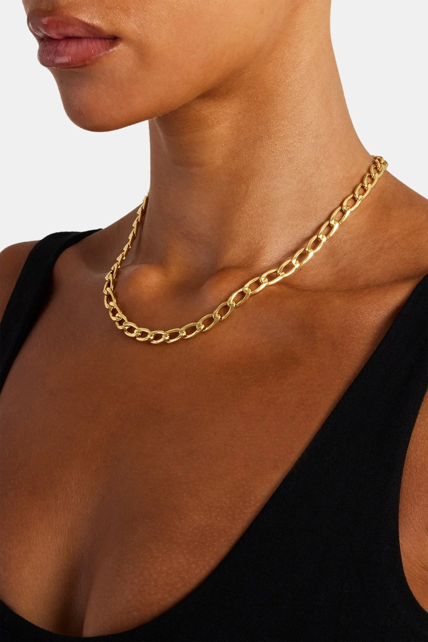 Womens Curb Chain - 6mm - Gold - Image 3