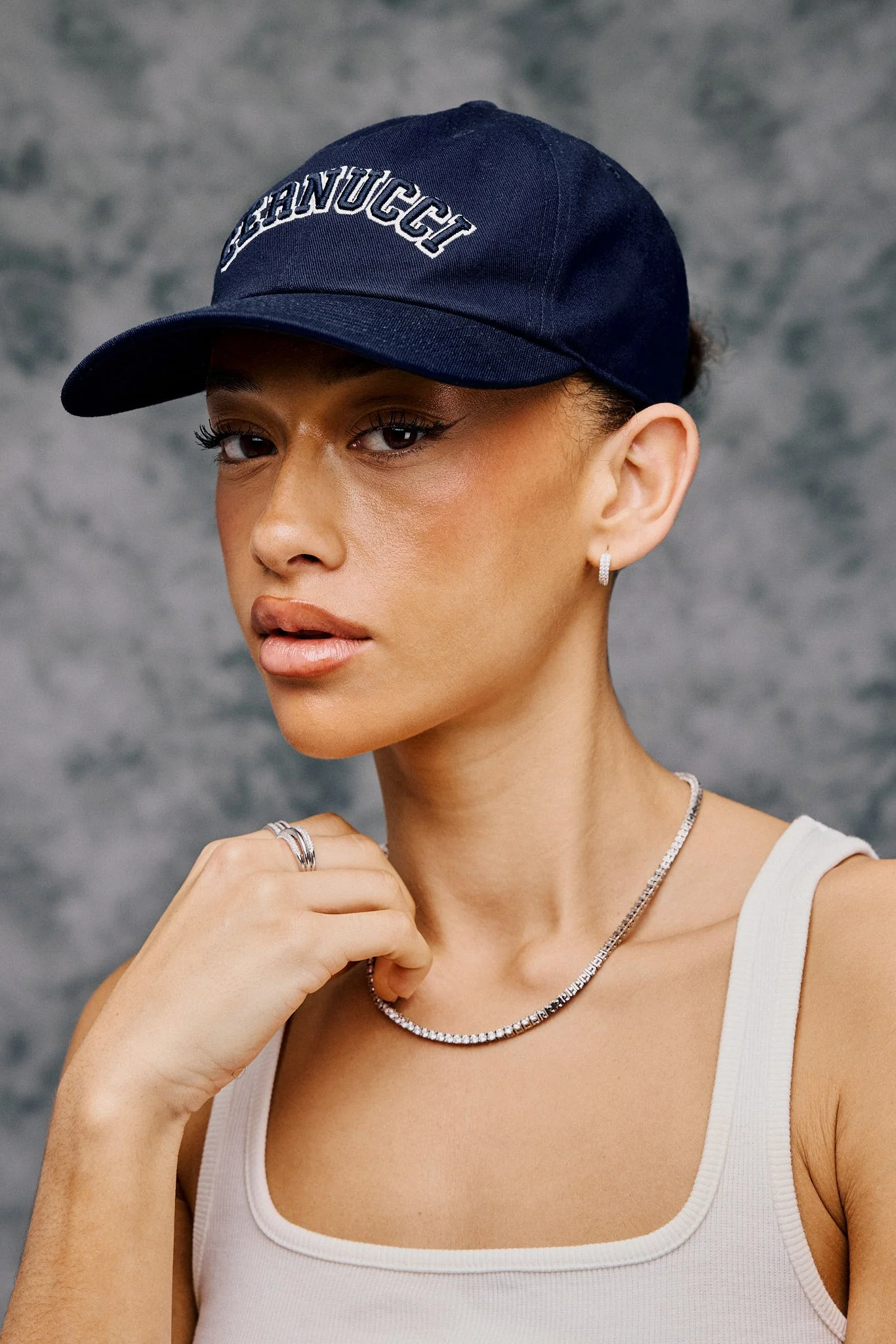 Womens Embroidered Cap - Navy - Image 2