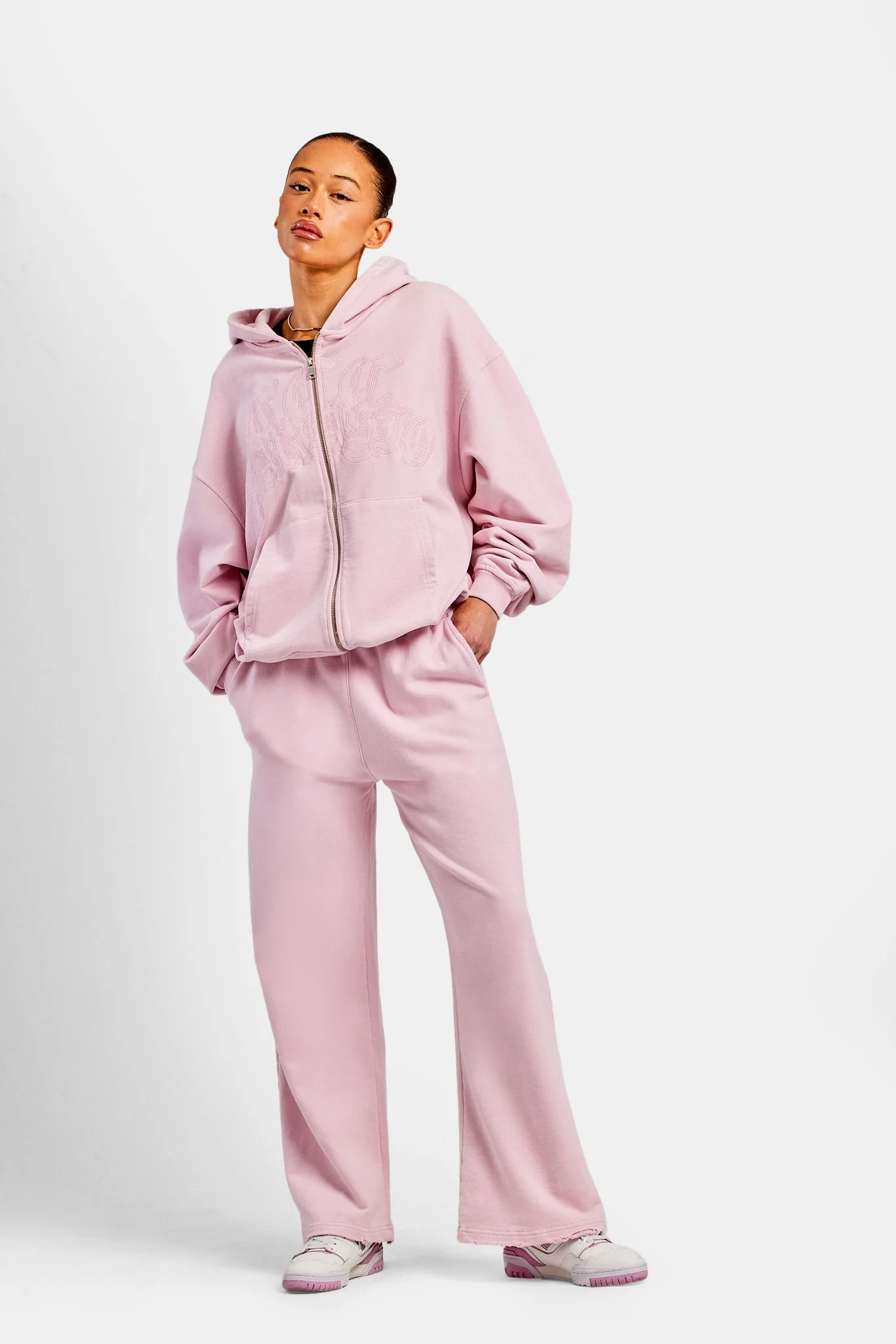 Womens Paraiso Embroidered Zip Hoodie - Pink - Image 3