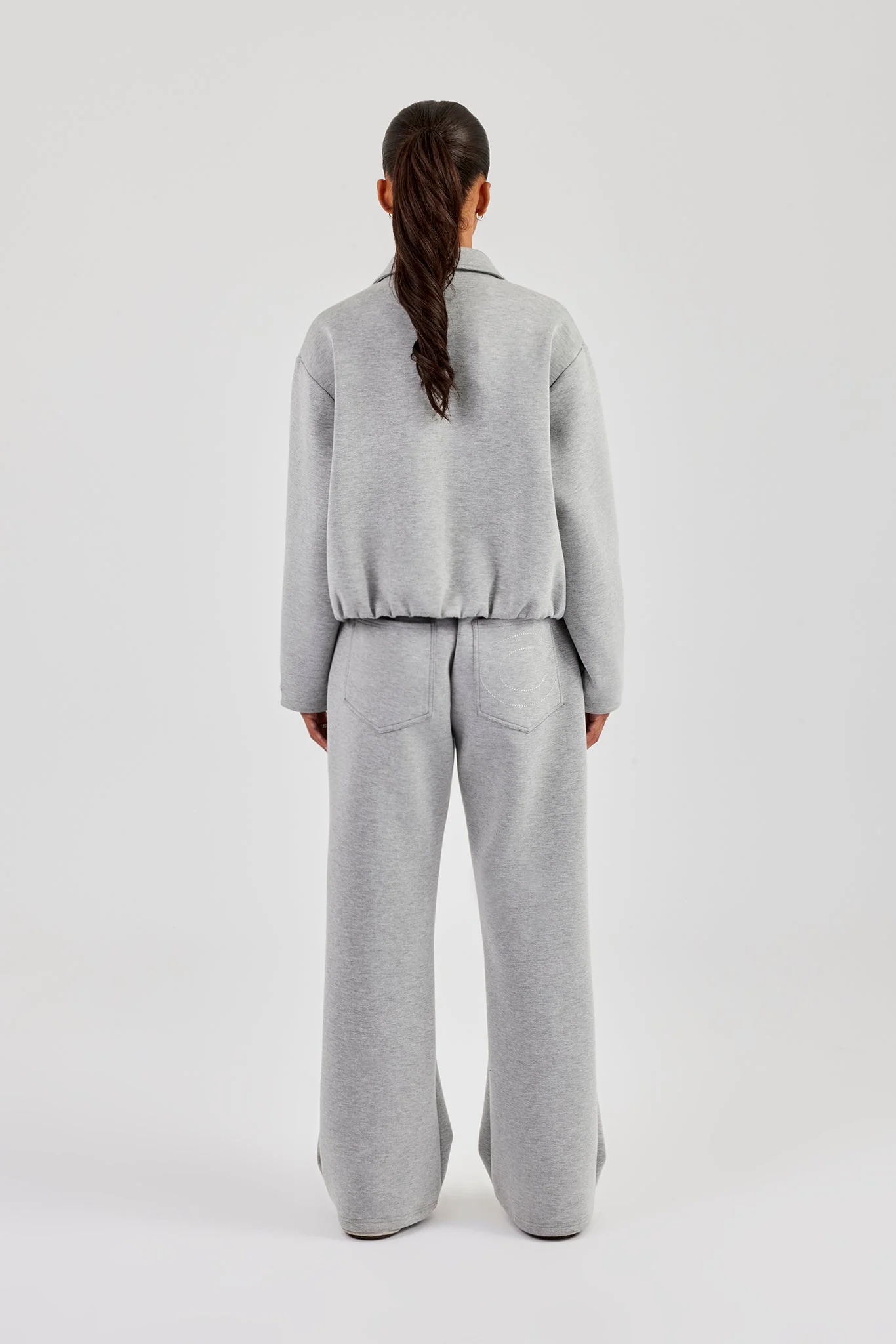 Womens Scuba Harrington Jacket & Jogger - Grey - Image 3