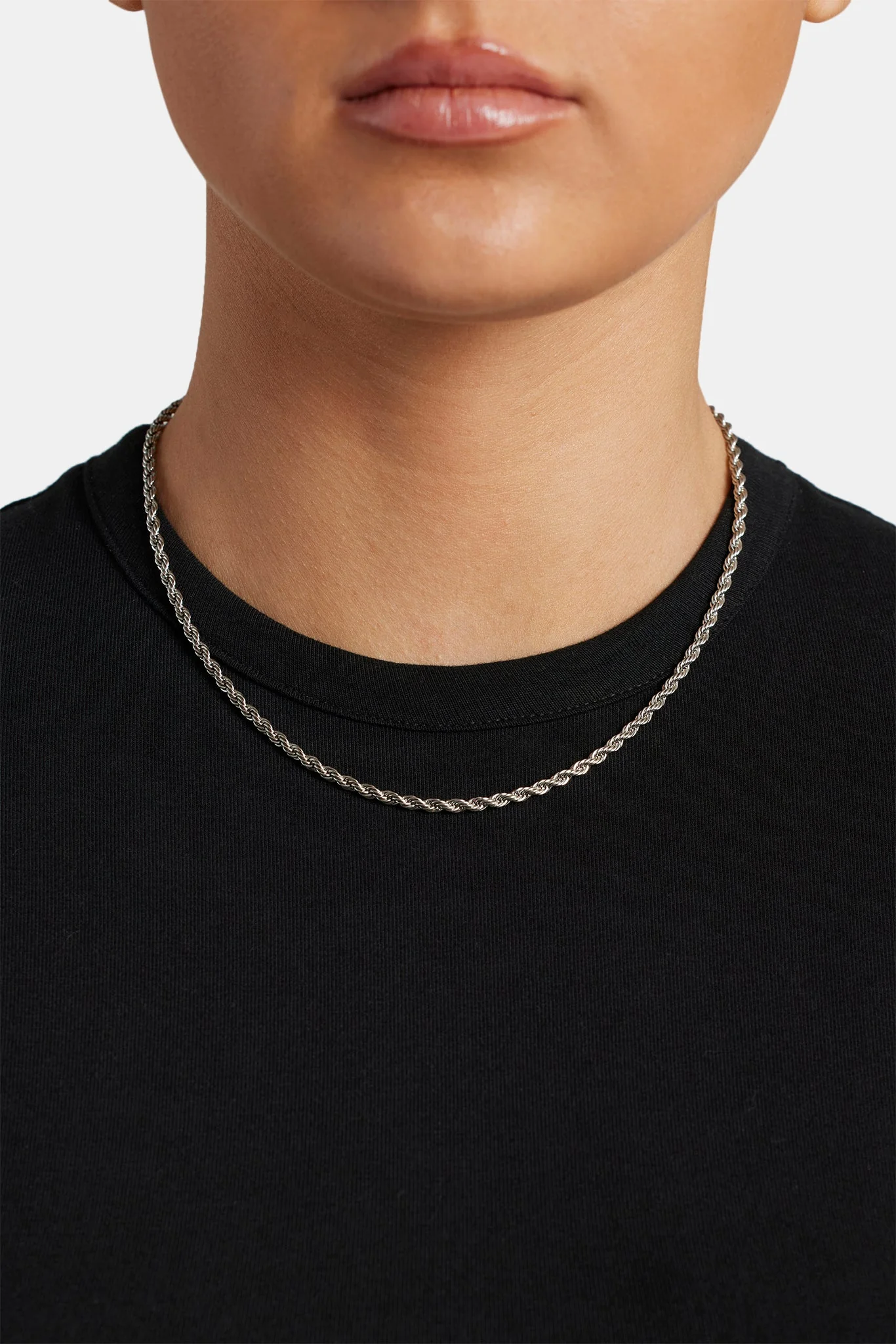 Womens Sterling Silver 3mm Rope Chain - Image 2