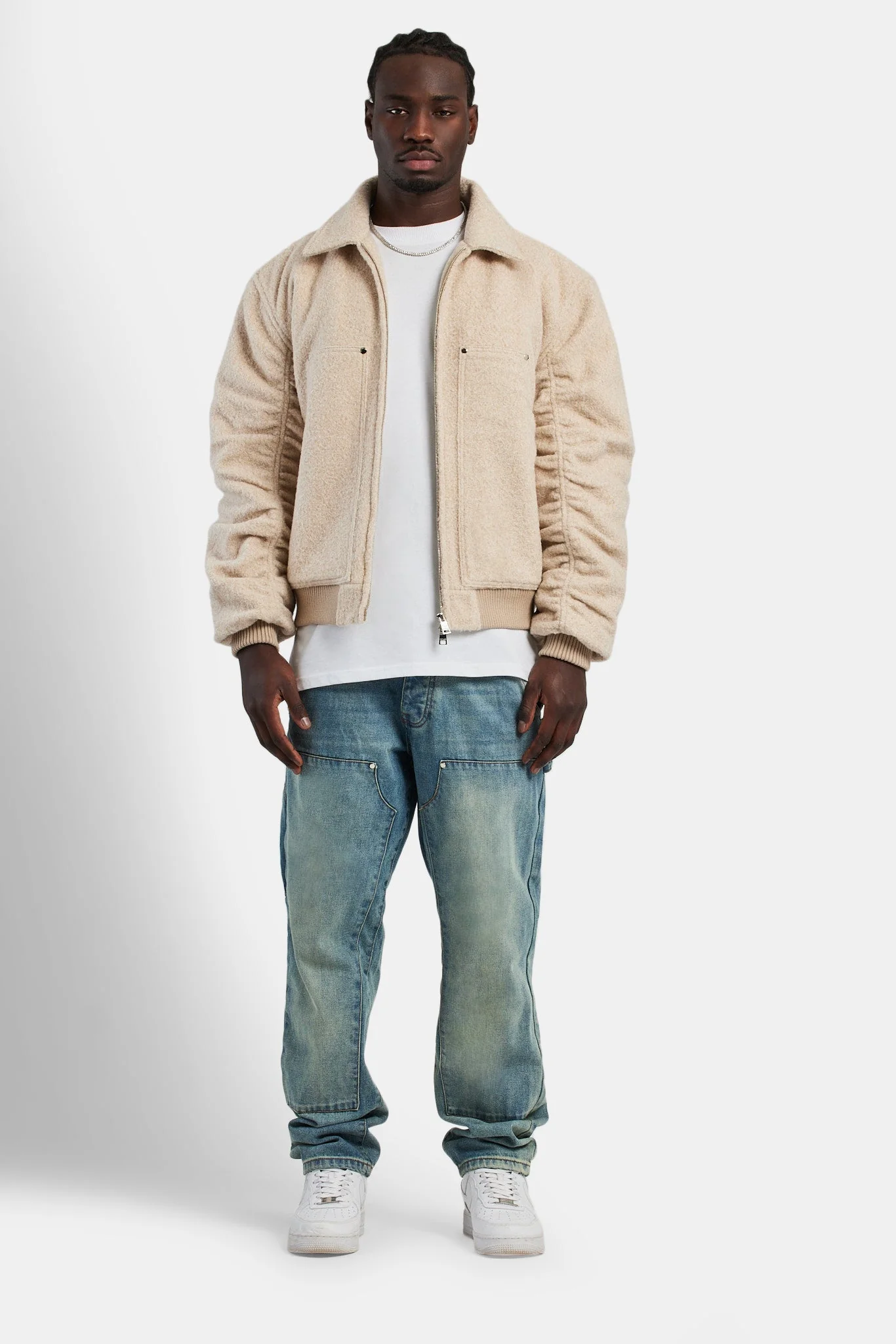 Wool Harrington Jacket - Beige - Image 3