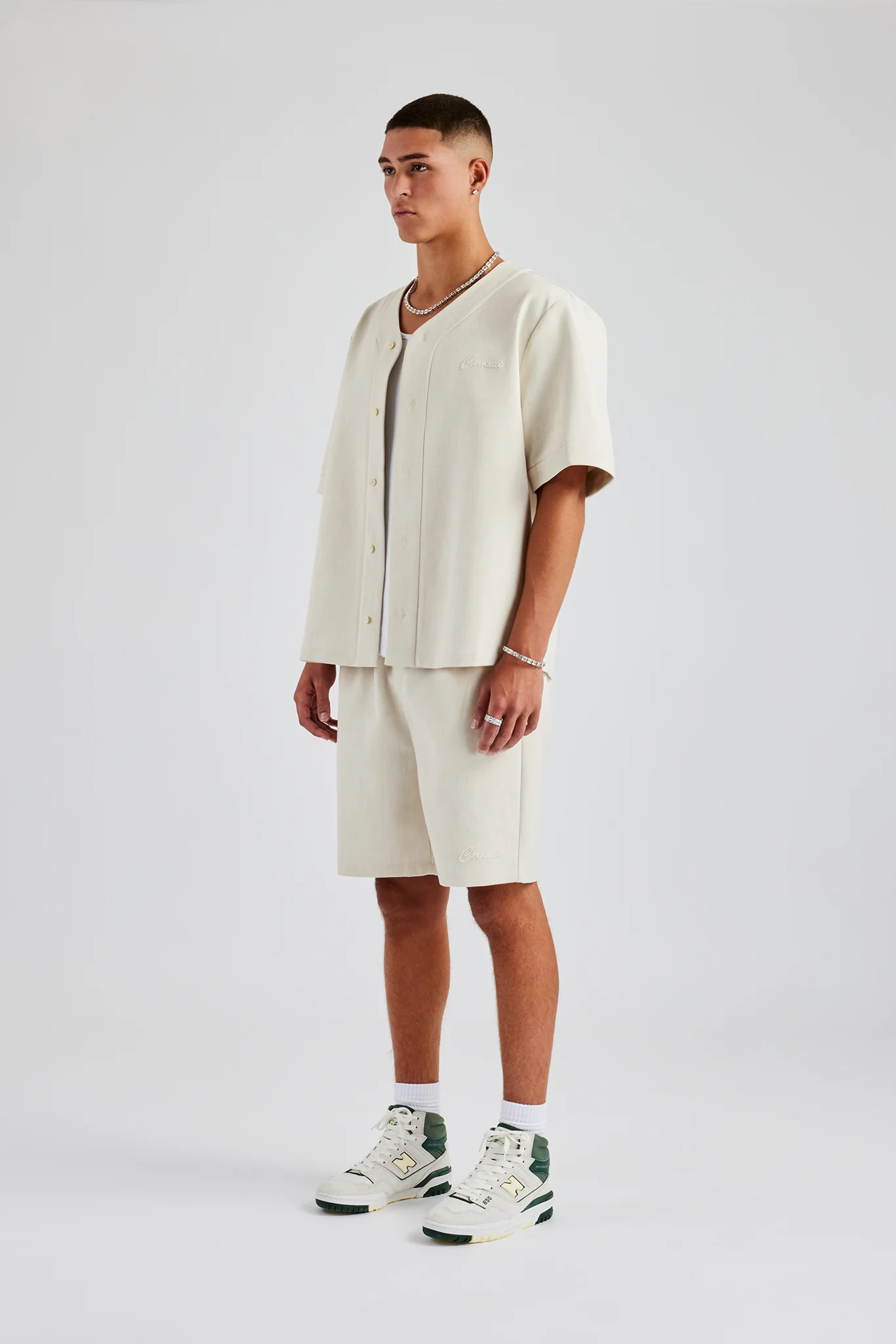 Woven Embroidered Baseball Shirt & Short Set - Image 2