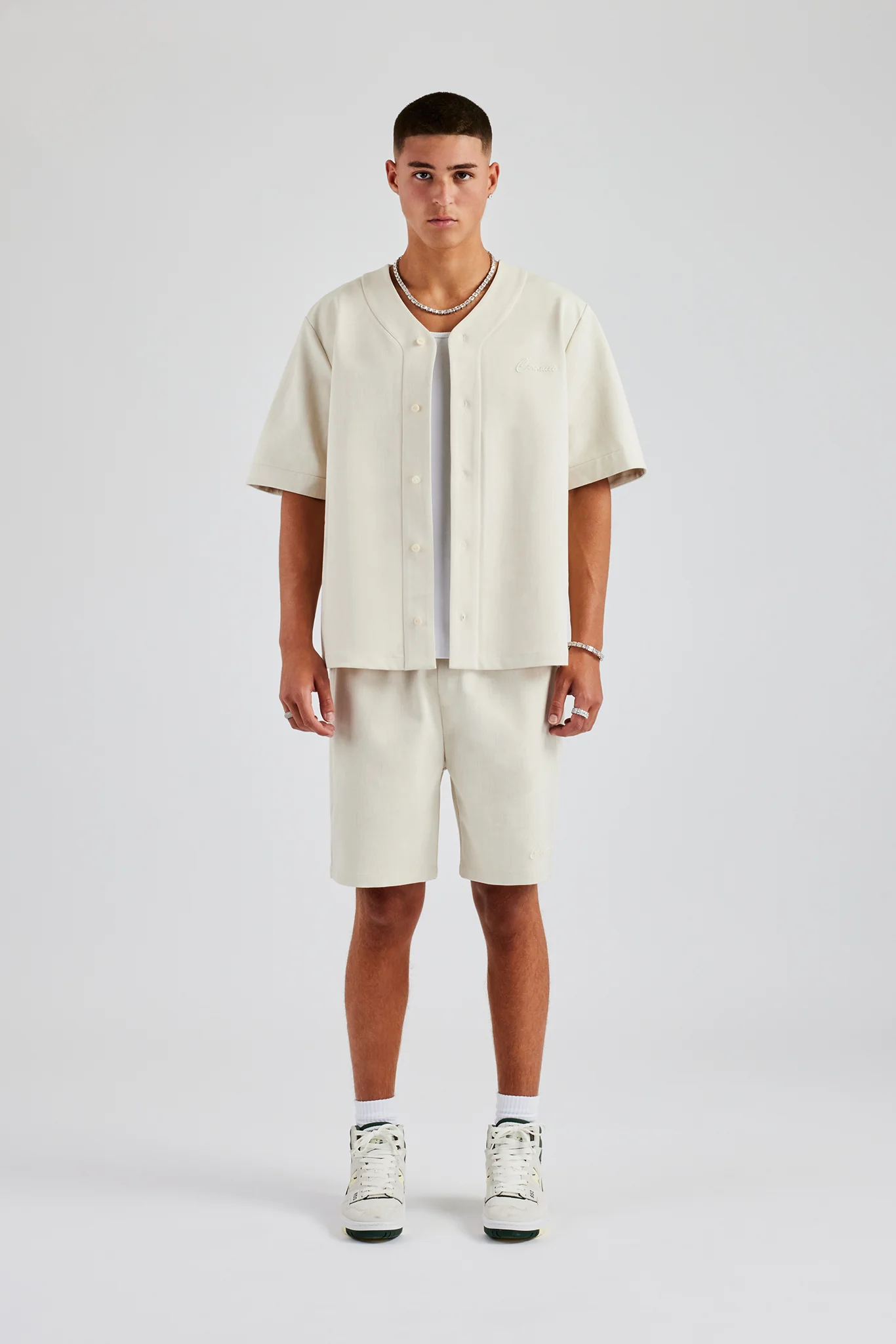 Woven Embroidered Baseball Shirt & Short Set - Image 4