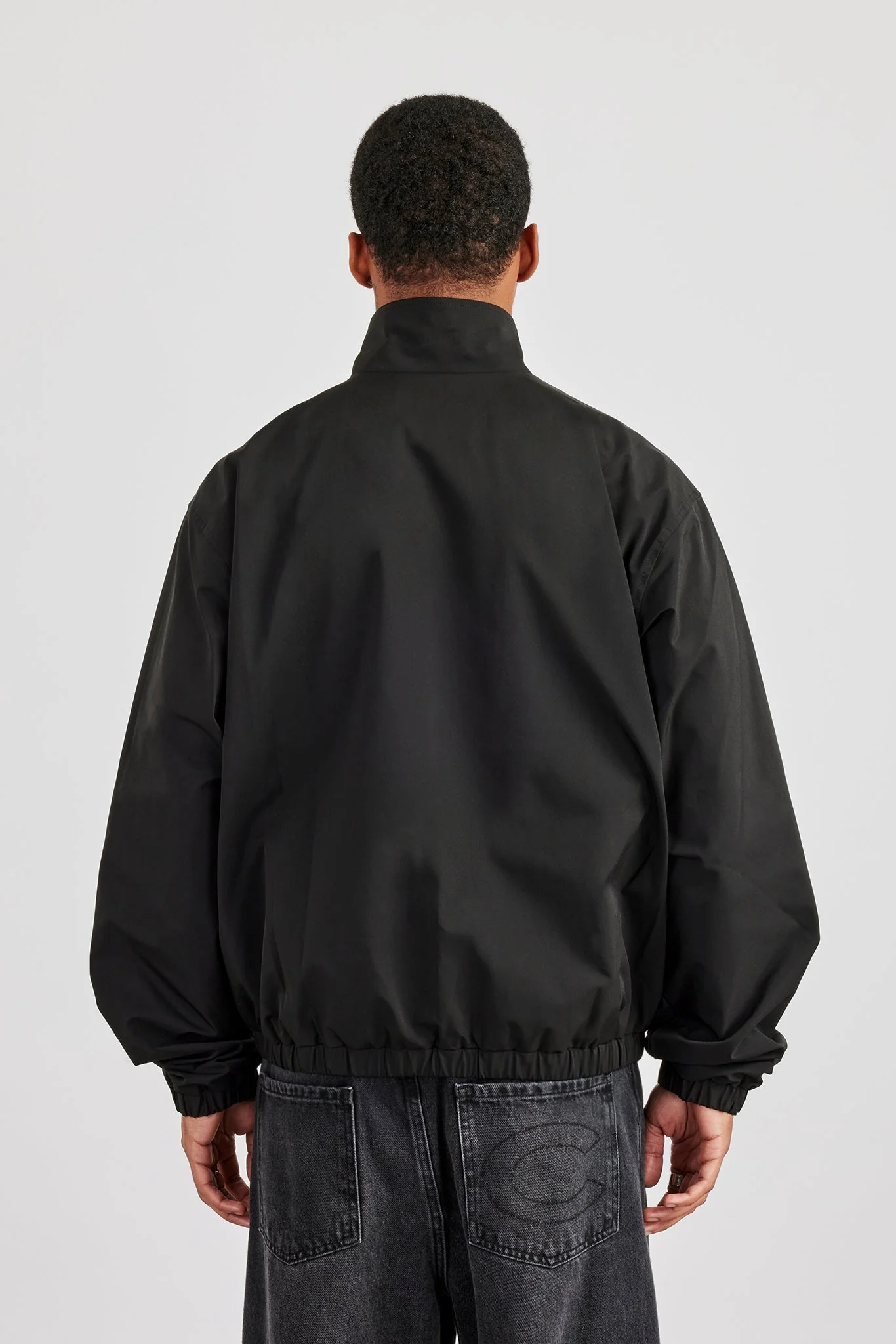 Zip Front High Build Funnel Neck Jacket - Black - Image 3