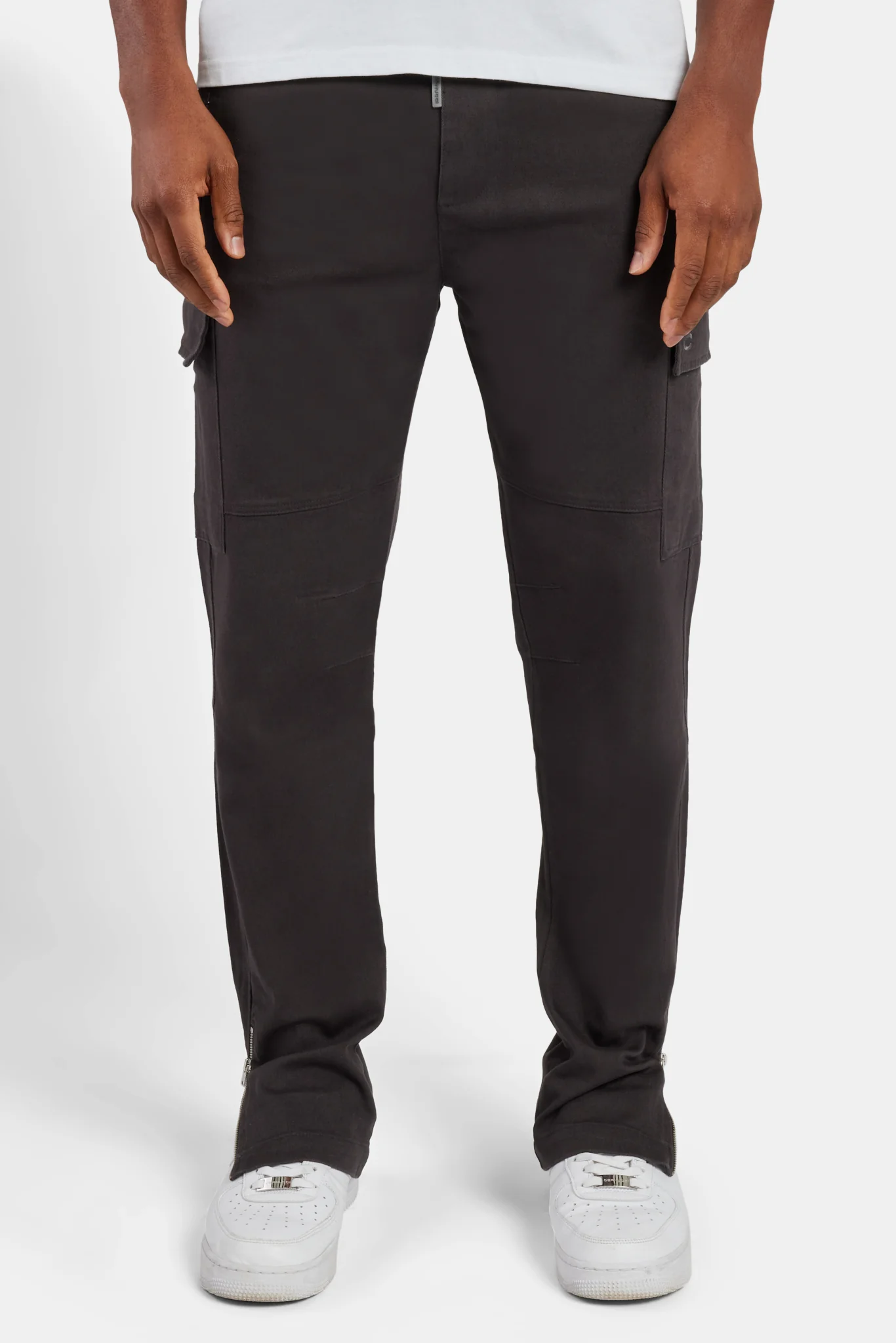 Zip Hem Cargo Trouser - Chocolate - Image 3