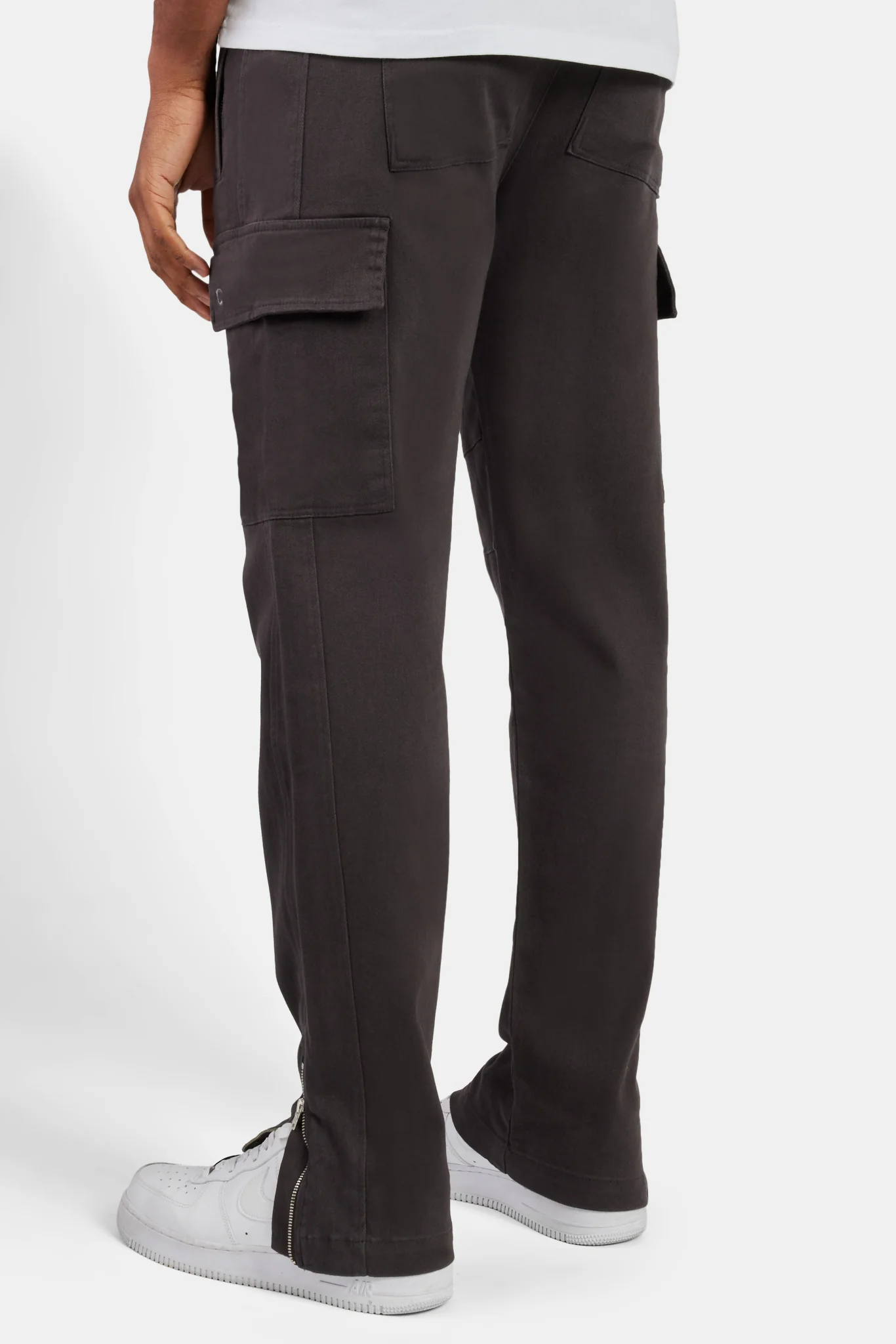 Zip Hem Cargo Trouser - Chocolate - Image 4