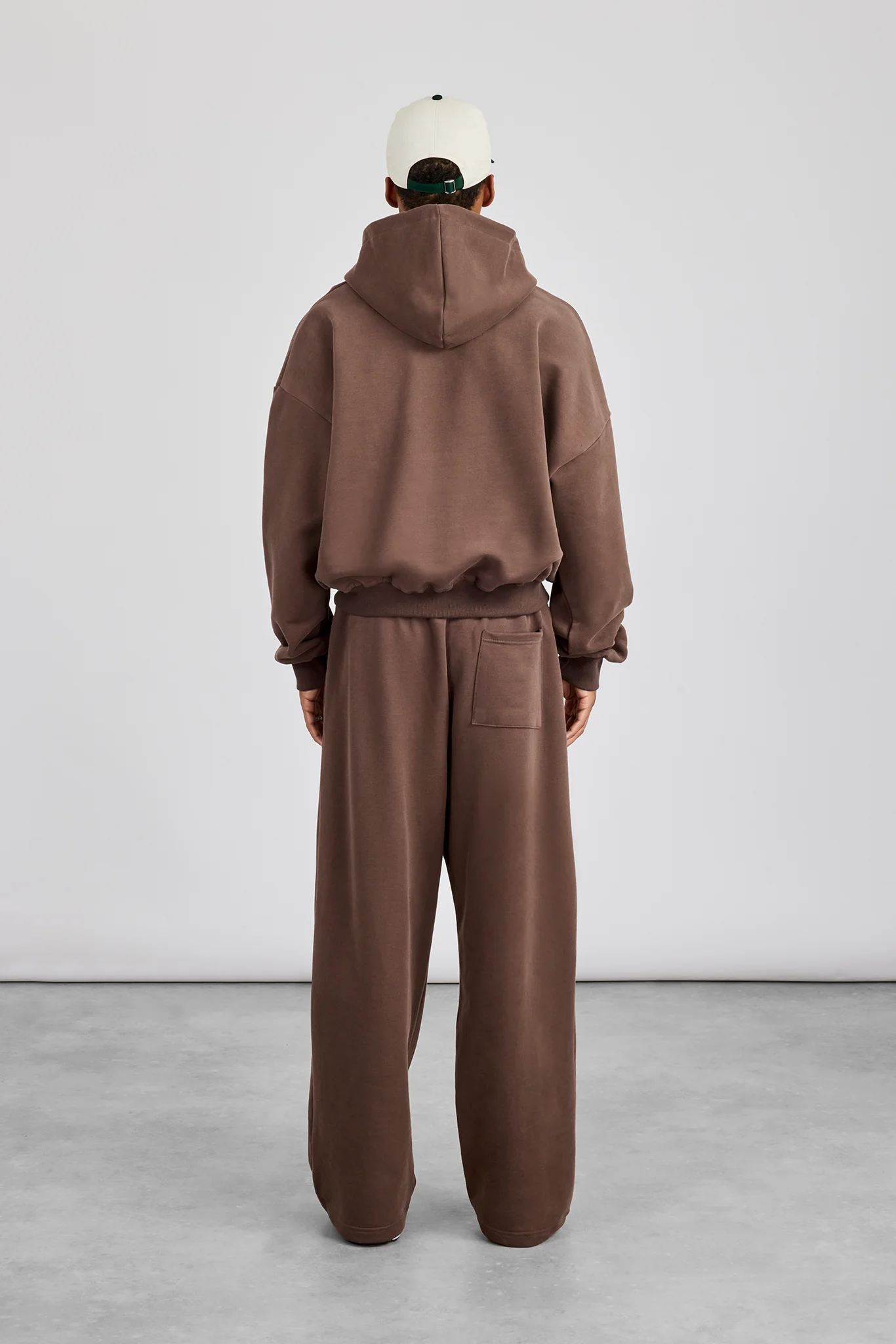 Zip Hoodie & Baggy Fit Jogger - Coffee - Image 3