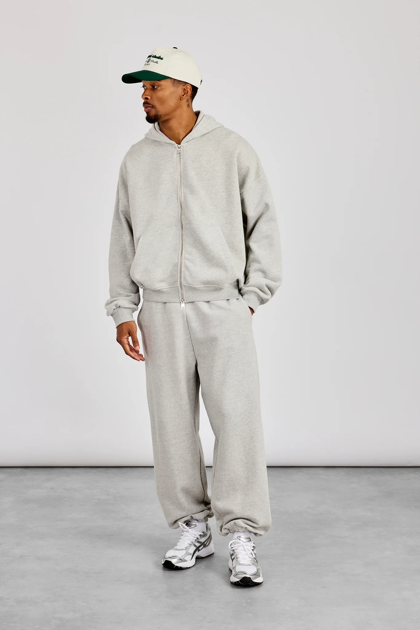 Zip Hoodie & Cuffed Jogger - Grey Marl