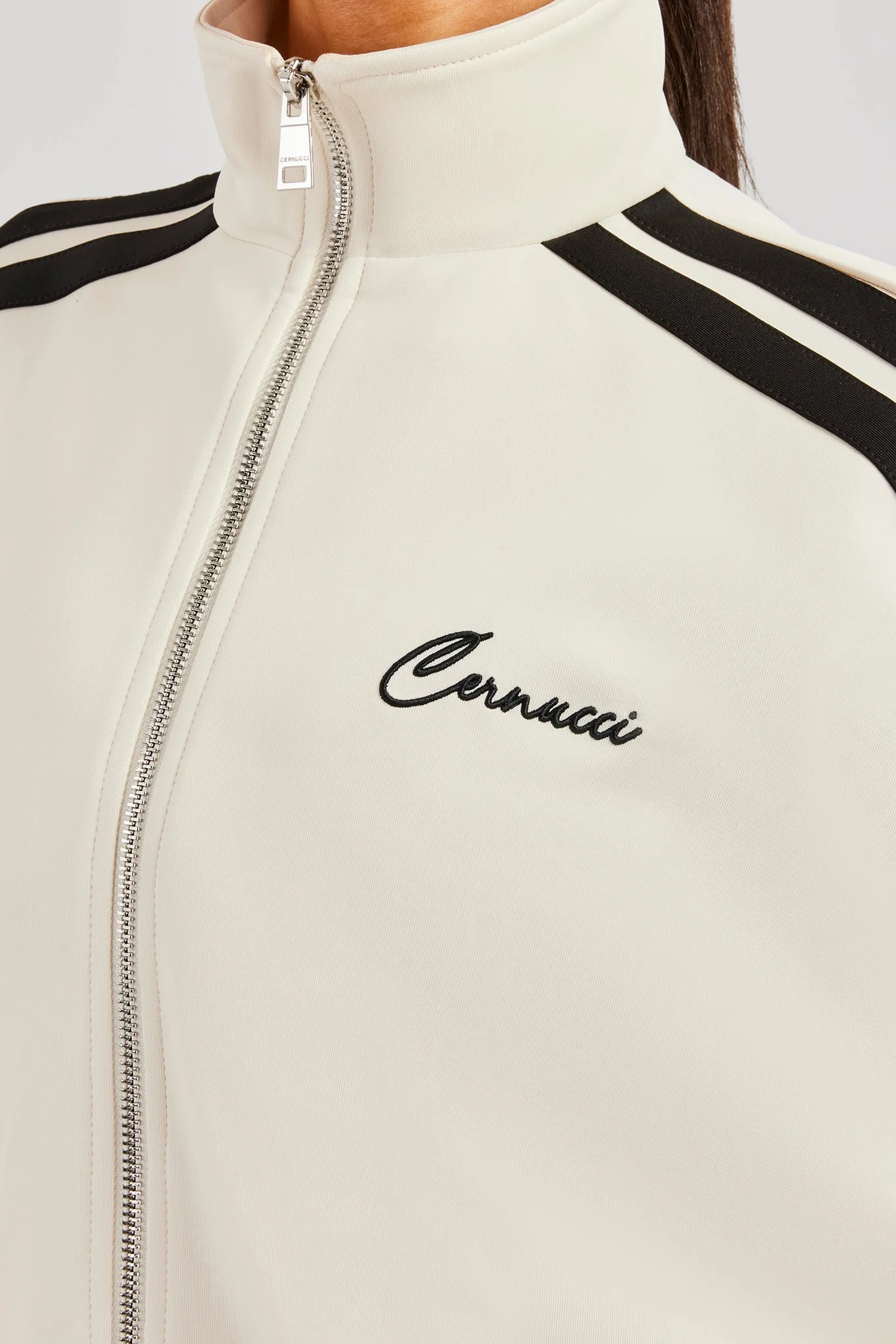 Zip Through Taping Track Jacket - Off White - Image 2
